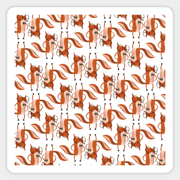 Nerd Fox pattern Sticker by Gummy Illustrations